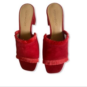 Bernardo Bryn Slide Leather Sandal Mule 7 Red